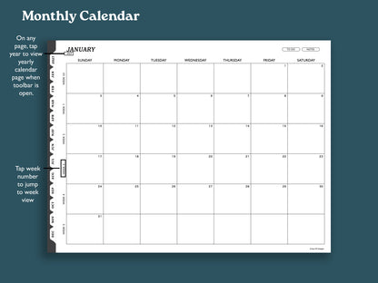 2027 Hourly Weekly Planner | Landscape Planner for reMarkable 2, Paper Pure, Paper Pro