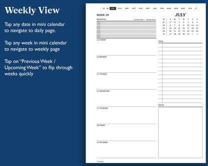 July 2025– June 2026 Digital Planner for Supernote | Hyperlinked Monthly, Weekly & Daily Pages