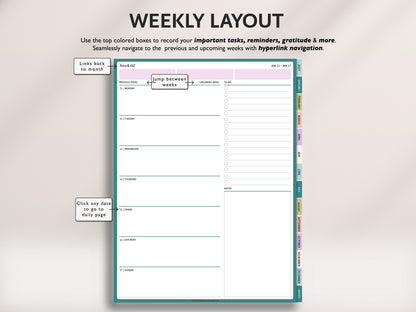 2027 Dated Daily Digital Planner – for iPad & Android Tablets