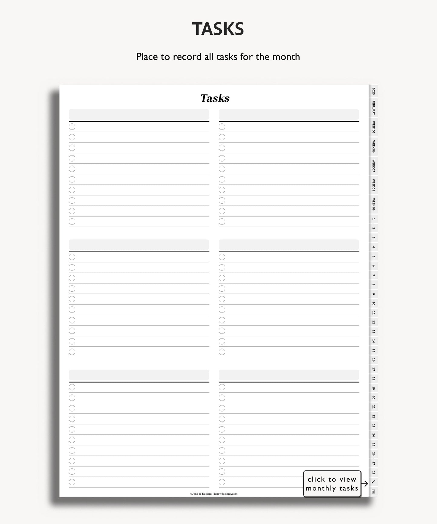 One Month Digital Planner - Minimal Collection