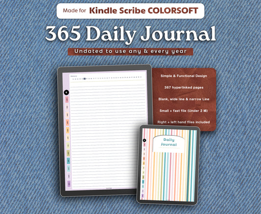 365 Undated Daily Journal | for Kindle Scribe Colorsoft