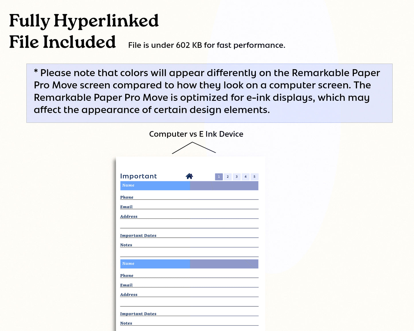 Address Book for reMarkable Paper Pro Move