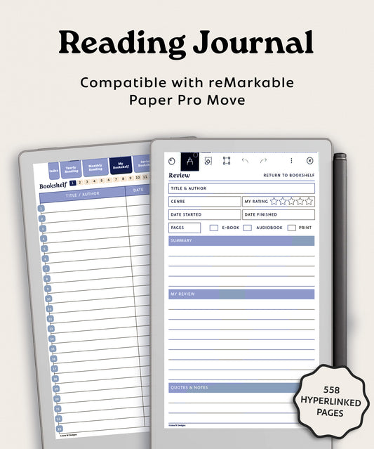 Reading Journal | for reMarkable Paper Pro Move
