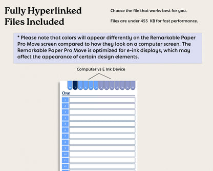 12 Subject Cornell Notebook | for reMarkable Paper Pro Move