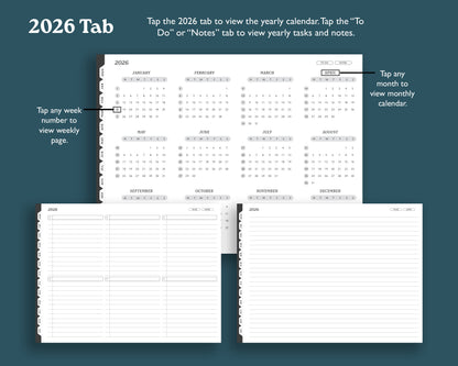 2026 Weekly Planner with To Do Lists | Landscape Planner for reMarkable 2