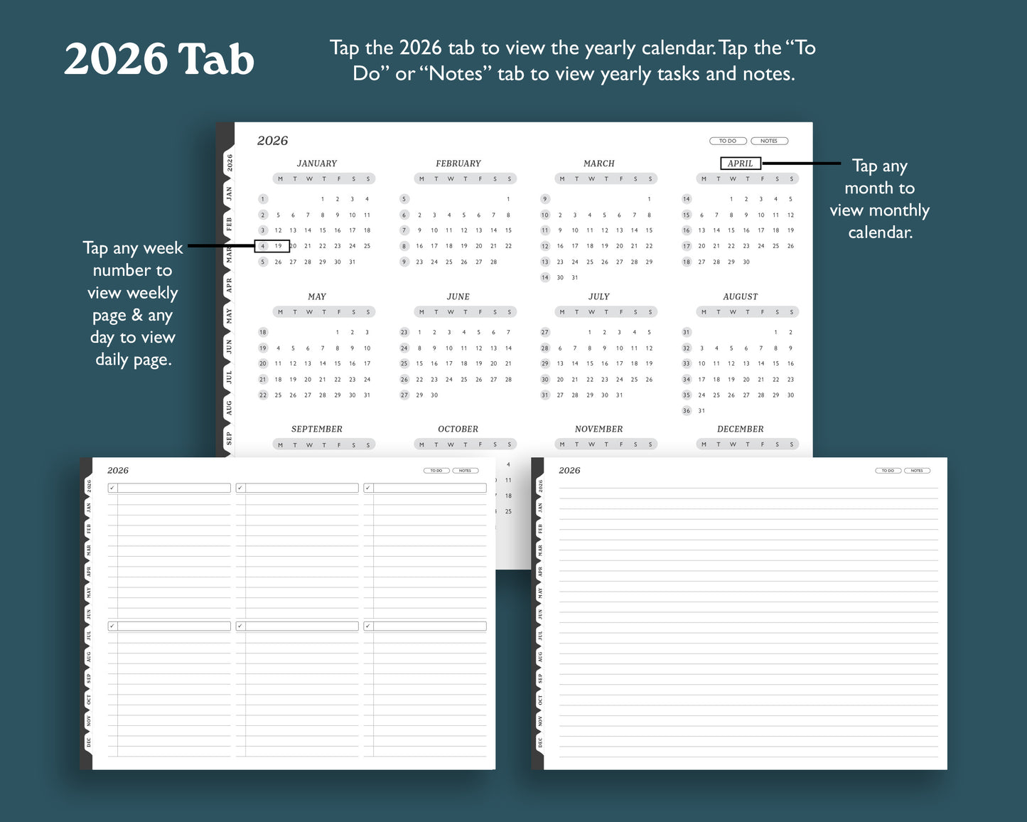 2026 Hourly Weekly Planner | Landscape Planner for reMarkable 2