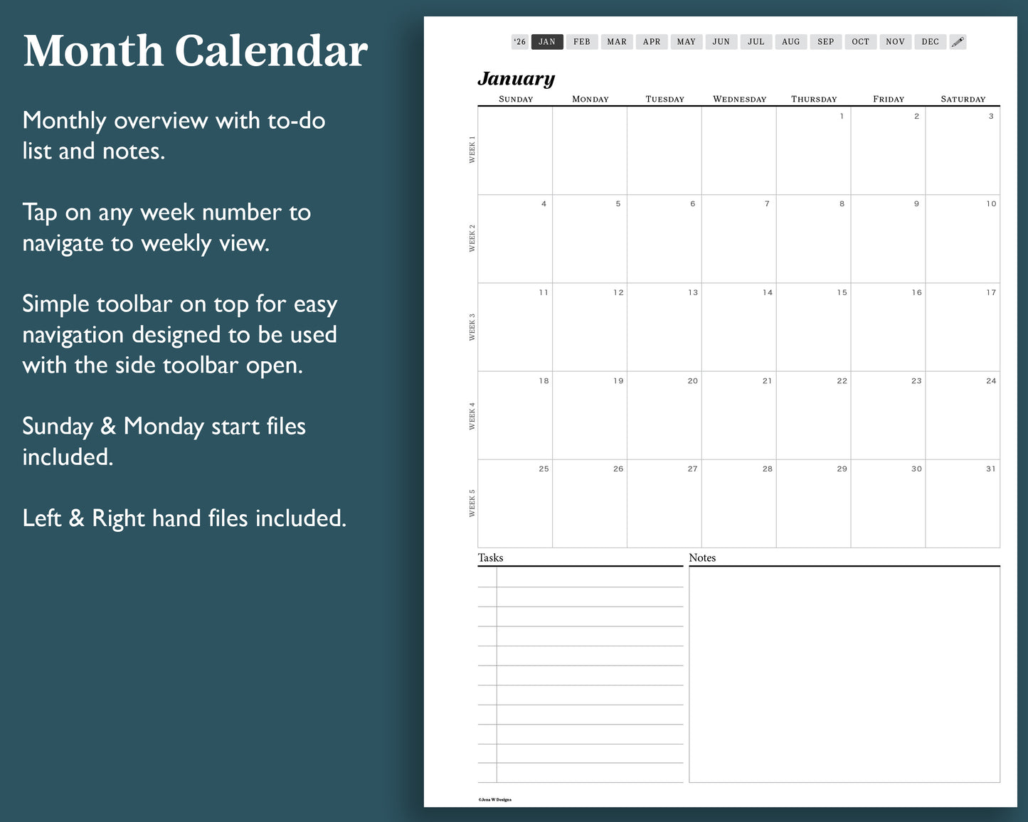 2026 Weekly Planner | for reMarkable