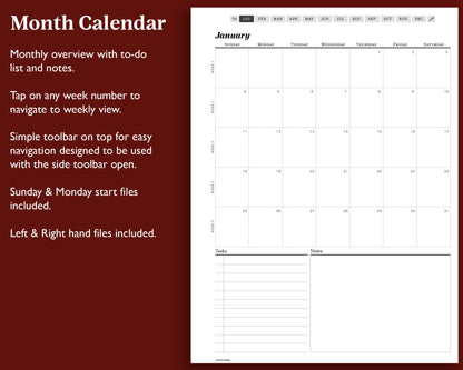 2026 Weekly Digital Planner | for Kindle Scribe