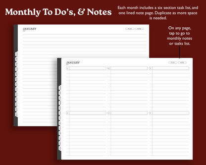 2026 Digital Planner for Kindle Scribe | Landscape Monthly Weekly Agenda