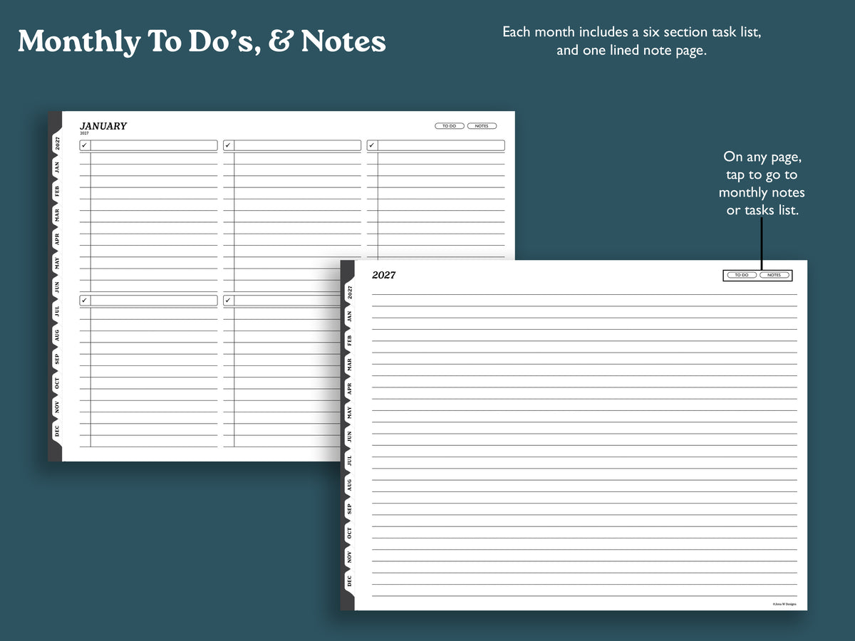 2027 Weekly Planner with To Do Lists | Landscape Planner for reMarkable 2, Paper Pure, Paper Pro