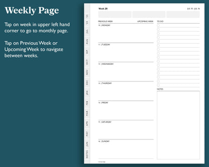 2023 2024 Mid Year Weekly Planner | for e-ink Devices
