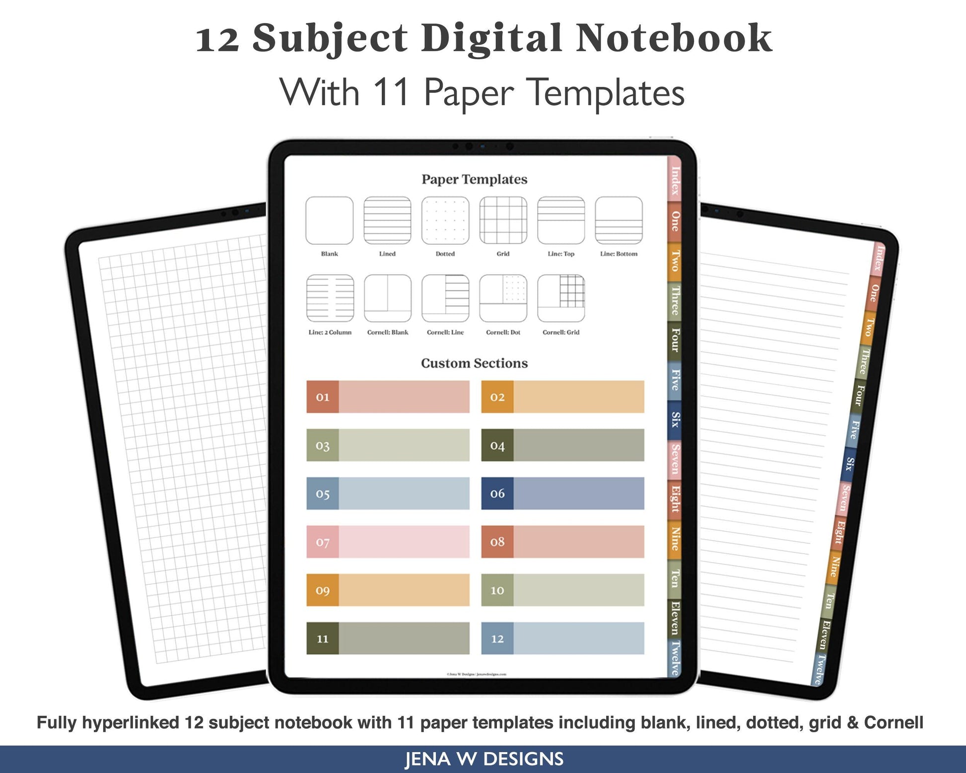 Digital Notebook | Vertical Color Pop - Jena W Designs