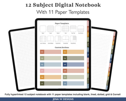 Digital Notebook | Vertical Color Pop - Jena W Designs