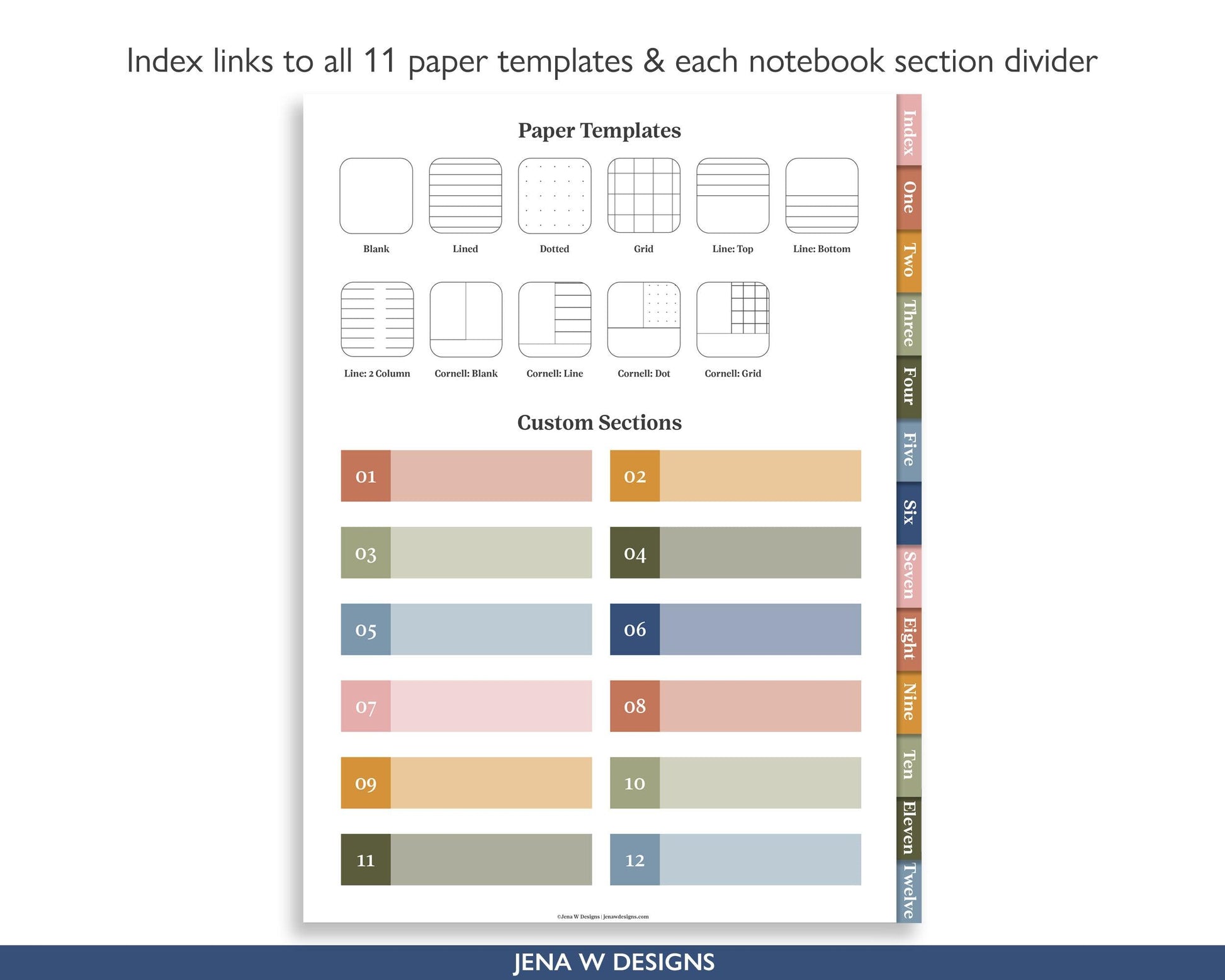 Digital Notebook | Vertical Color Pop - Jena W Designs