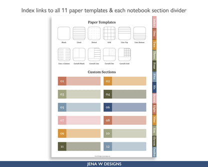 Digital Notebook | Vertical Color Pop - Jena W Designs