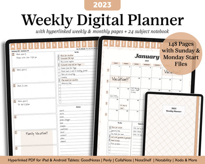 2023 Weekly Planner & 24 Subject Notebook - Playful Collection