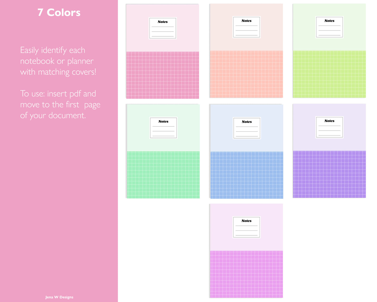 Digital Planner & Notebook Cover | 84 Covers | Vertical