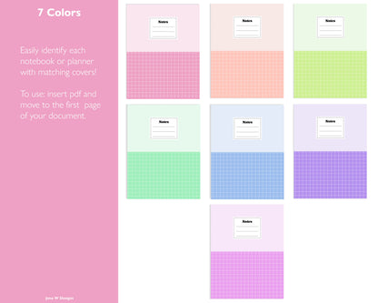 Digital Planner & Notebook Cover | 84 Covers | Vertical
