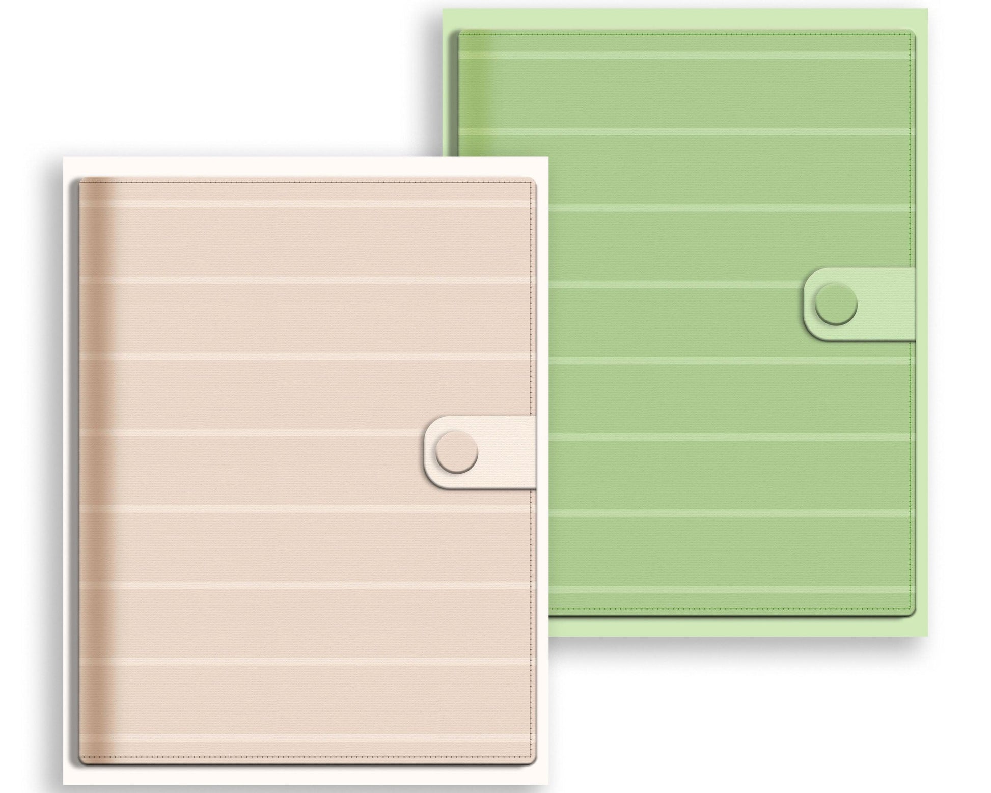 Realistic Digital Planner & Notebook Cover | 6 Folio Stripe Covers | Vertical - Jena W Designs
