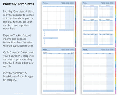 Undated Digital Budget Planner - Jena W Designs