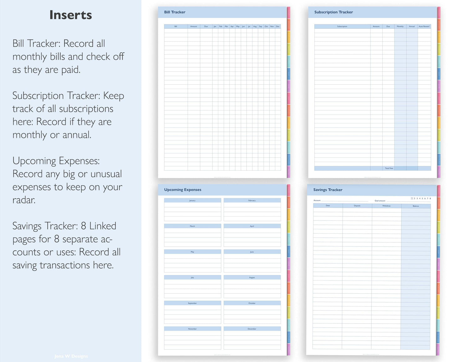 Undated Digital Budget Planner - Jena W Designs