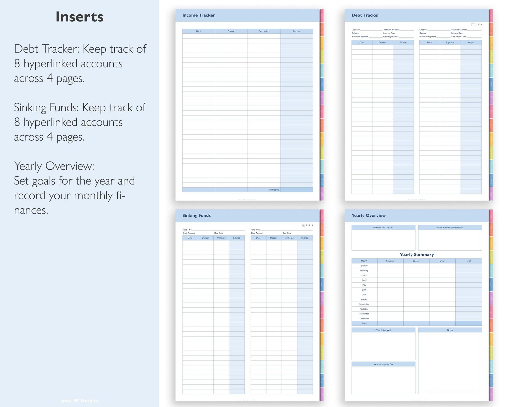 Undated Digital Budget Planner - Jena W Designs