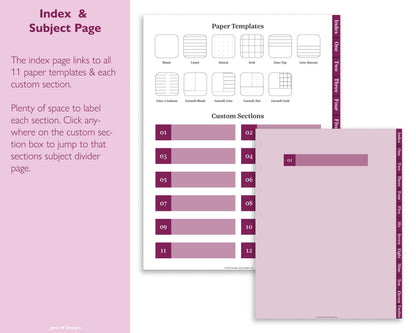 12 Subject Notebook Bundle | White, Colored and Dark Mode Notebook Bundle - Jena W Designs