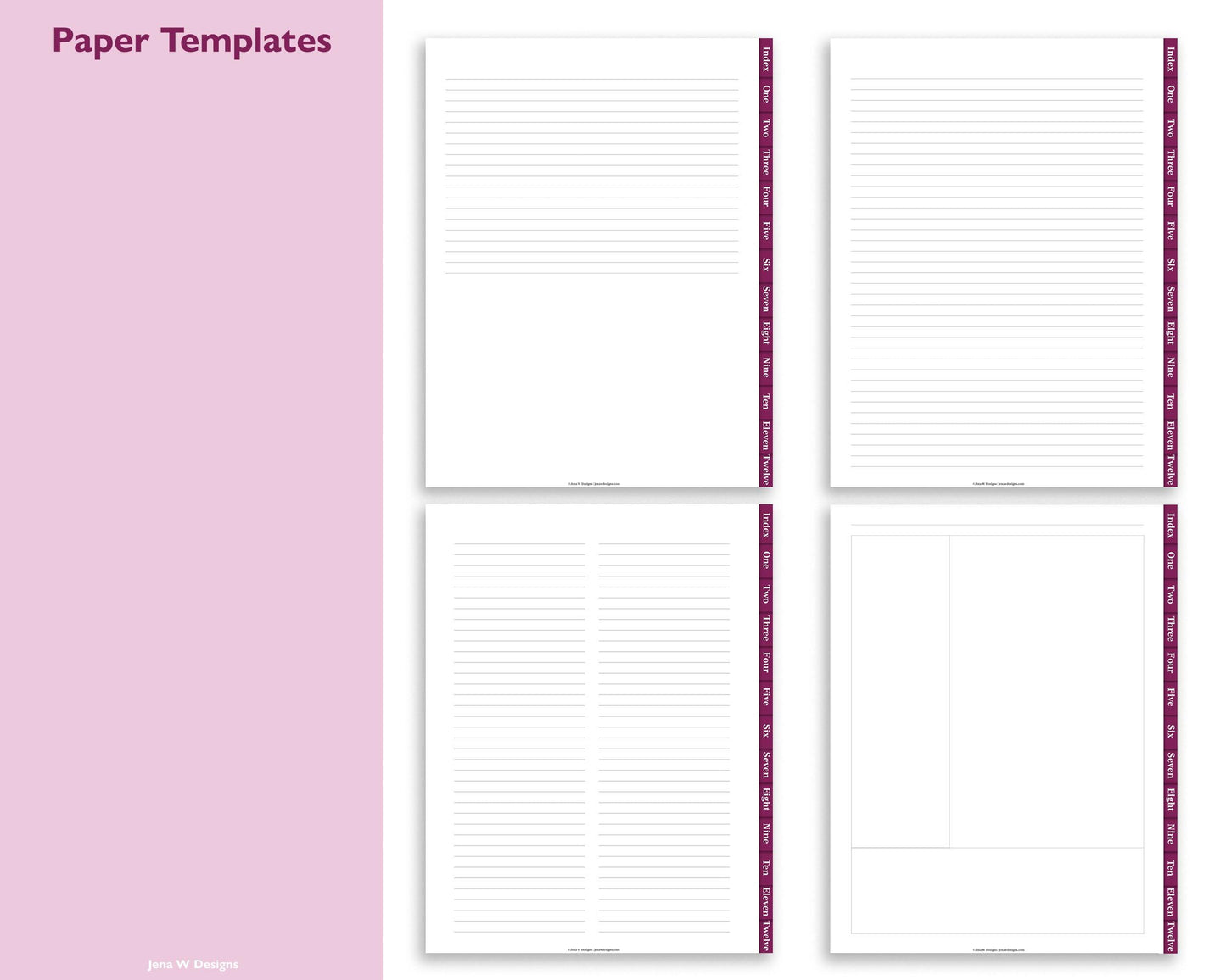 12 Subject Notebook Bundle | White, Colored and Dark Mode Notebook Bundle - Jena W Designs