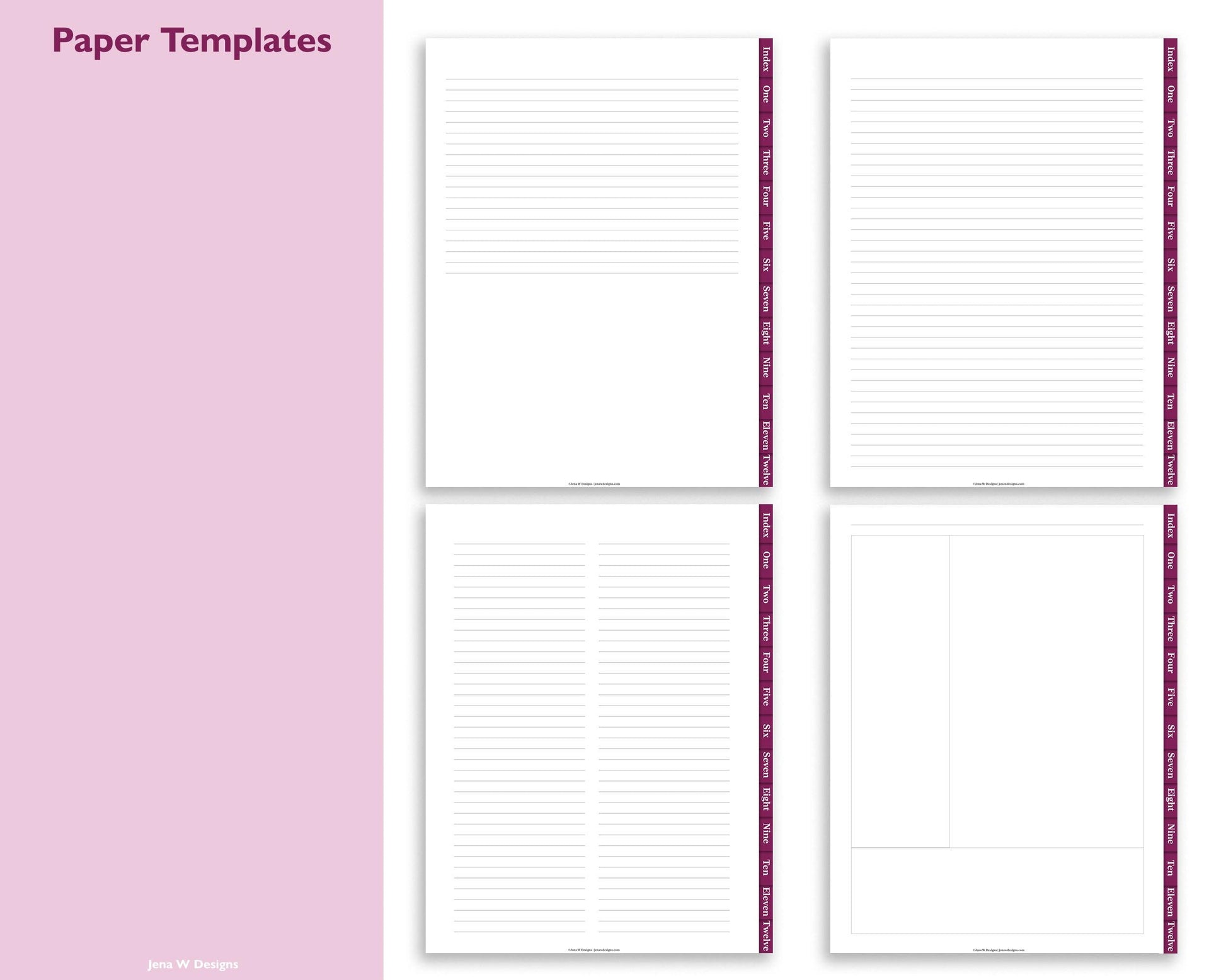 12 Subject Notebook Bundle | White, Colored and Dark Mode Notebook Bundle - Jena W Designs