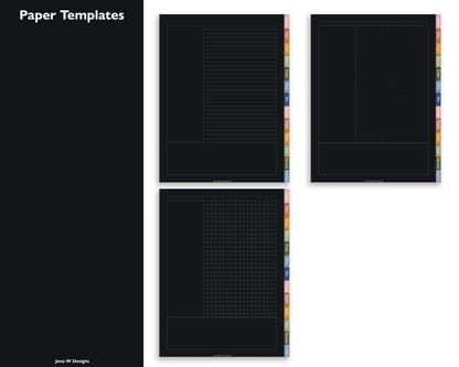 12 Subject Hyperlinked PDF Notebook | Dark Mode - Jena W Designs