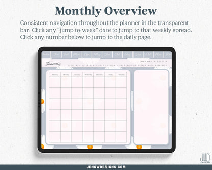 Undated Digital Planner | Vibrant Daisy Collection - Jena W Designs