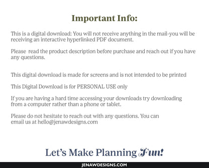 Daily Journal | Undated Dark Mode - Jena W Designs