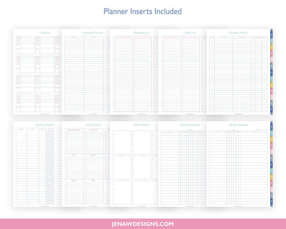 Undated Daily Planner with Colored Tabs - Jena W Designs